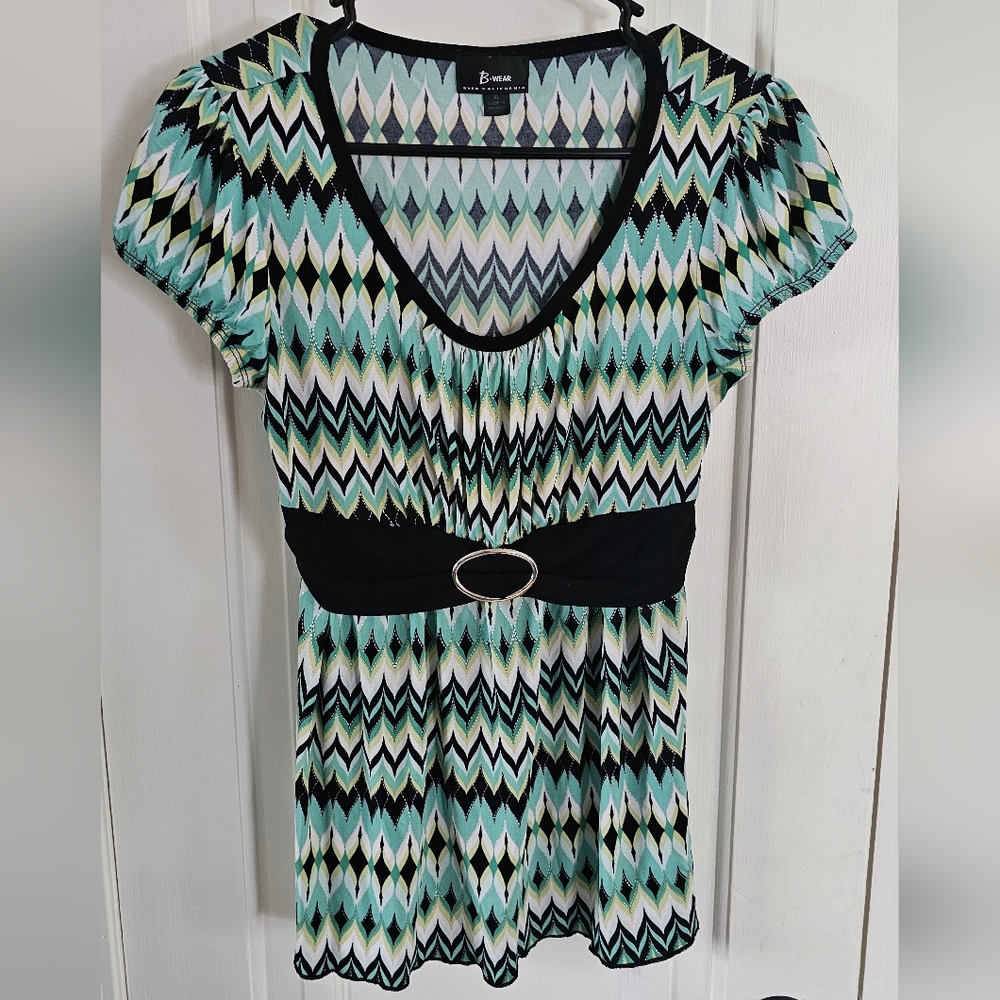 Bwear Multicolor Chevron Short Sleeve Top